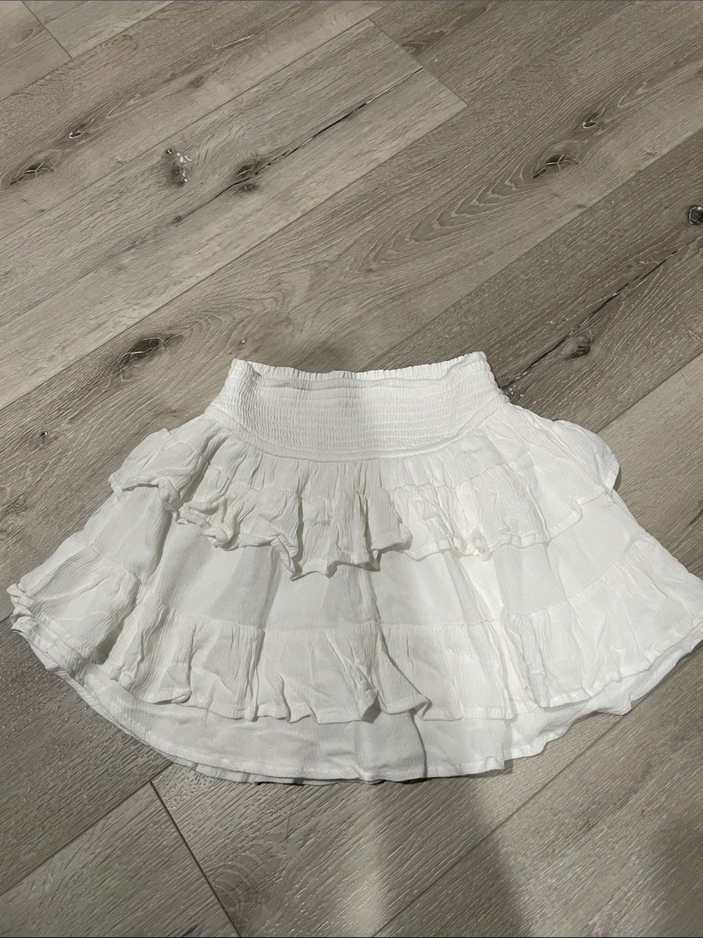 Hollister White Tiered Ruffle Skater Skirt
